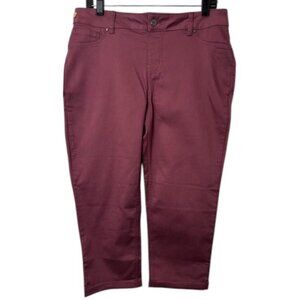 Up! cropped skinny pants maroon women’s size 14 NWT
